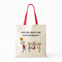 Customized Stick Figure Kids Family Tote Bag