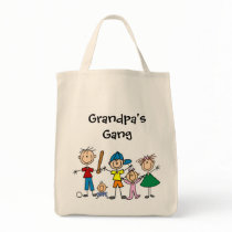 Customized Stick Figure Kids Family Tote Bag bags
