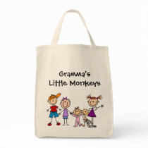 Customized Stick Figure Kids Family Tote Bag