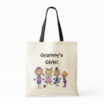 Customized Stick Figure Kids Family Tote Bag