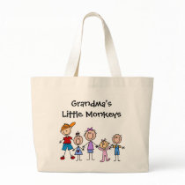 Customized Stick Figure Kids Family Tote Bag