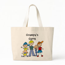 Customized Stick Figure Kids Family Tote Bag