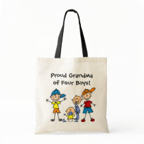 Customized Stick Figure Kids Family Tote Bag
