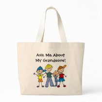 Customized Stick Figure Kids Family Tote Bag bags