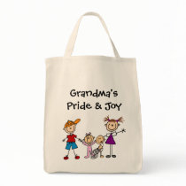 Customized Stick Figure Kids Family Tote Bag