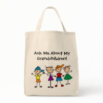 Customized Stick Figure Kids Family Tote Bags