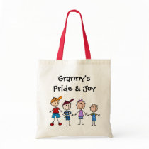 Customized Stick Figure Kids Tote Bag