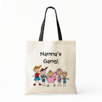 Customized Stick Figure Kids Tote Bag bags