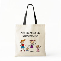 Customized Stick Figure Kids Tote Bag