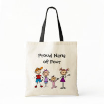 Customized Stick Figure Kids Tote Bag bags