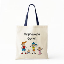 Customized Stick Figure Kids Tote Bag