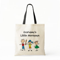 Customized Stick Figure Kids Tote Bag bags