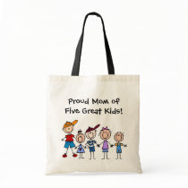 Customized Stick Figure Kids Tote Bag bags