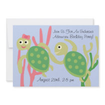 Customized Turtle Undersea Birthday Invitation