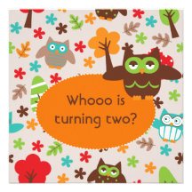 Customized Whoot Owl Birthday Invites