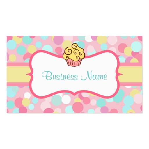 Customized Yellow Cupcake Business Card (front side)