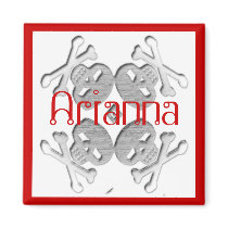 customized your name skull and crossbones magnet