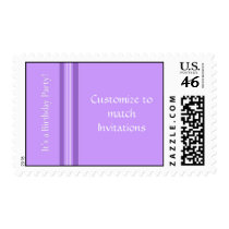 Customizes Purple Birthday Party Stamp