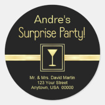 Customn Address Labels - Surprise Party Sticker