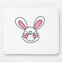 customwhitebunnyhead mousepads