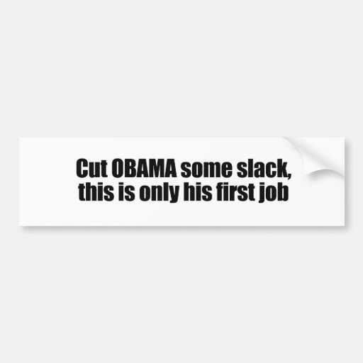 Cut Obama some slack, this is his first job Bumper Sticker