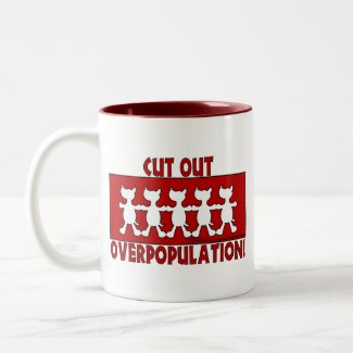 Cut Out Overpopulation! Dogs mug