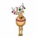 Cut-out reindeer Christmas ornament photo sculptures