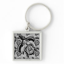 Cut Out Turtle Square Keychain
