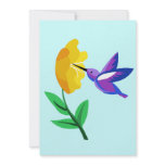 Cut Paper Hummingbird &amp; Flower Custom Announcements