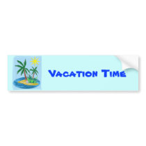Cut Paper Island, Palms and Sun Bumper Stickers