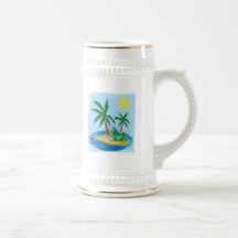 Cut Paper Island, Palms and Sun Coffee Mug