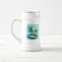 Cut Paper Island, Palms and Sun Coffee Mug