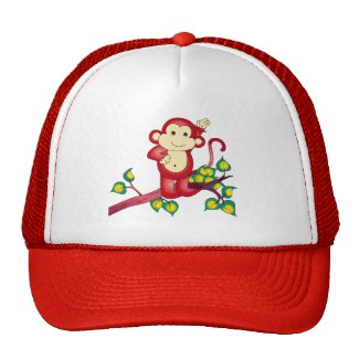 Cut Red Monkey Animal Hat