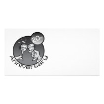 Cute, "20th Anniversary" design Personalized Photo Card