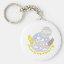 Cute, "30th Anniversary" Champagne Toast Key Chain