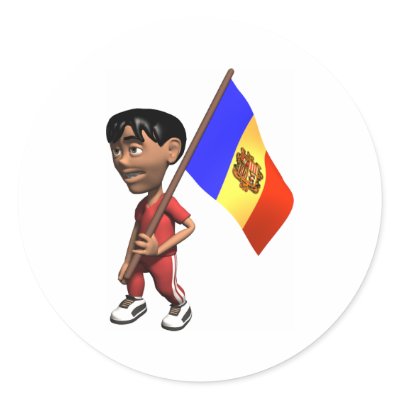 Cute 3D Andorra Round Sticker by teyes143