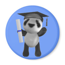 Cute 3d Baby Panda Graduate (editable) Refrigerator Magnets