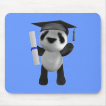 Cute 3d Baby Panda Graduate (editable) Mousepad
