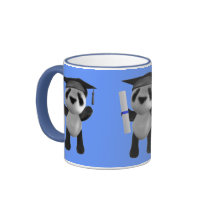 Cute 3d Baby Panda Graduate (editable) Coffee Mugs