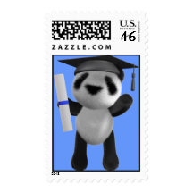 Cute 3d Baby Panda Graduate (editable) Stamps