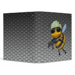 Cute 3d Bee Soldier Metallic Background 3 Ring Binders