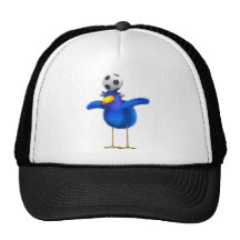 Cute 3d Bird plays Football (editable) Mesh Hat
