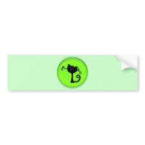 Cute 3D Black Cartoon Cat Bumper Stickers