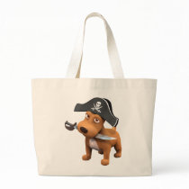 Cute 3d Dog Pirate (editable) Bags