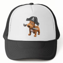 Cute 3d Dog Pirate (editable) Hats