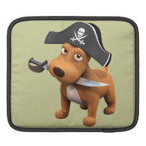 Cute 3d Dog Pirate (editable) Ipad Sleeve