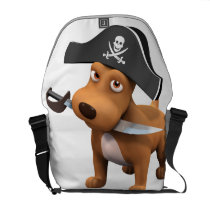 Cute 3d Dog Pirate (editable) Courier Bags