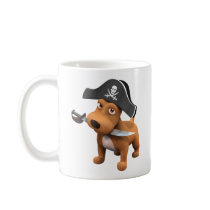Cute 3d Dog Pirate (editable) Coffee Mugs