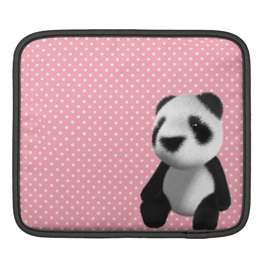 Cute 3d Panda Bear Sitting (editable) iPad Sleeve