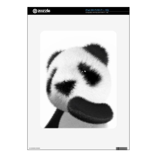 Cute 3d Panda Bear Thinking iPad Decal